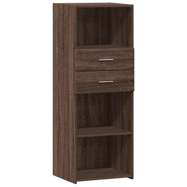 Maison Exclusive - Buffé hög ek brun 45x42,5x124 cm ingenjörsträ