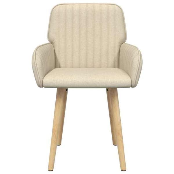Maison Exclusive - Ruokapöydän tuolit 4 kpl Kermanvärinen Kangas 56,5 x 50 x 87,5 cm Grädde