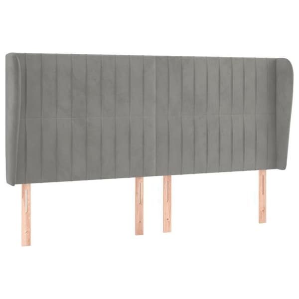 Maison Exclusive - Pääty, jossa korvat, Vaaleanharmaa 163x23x118/128 cm Sametti Ljusgrått