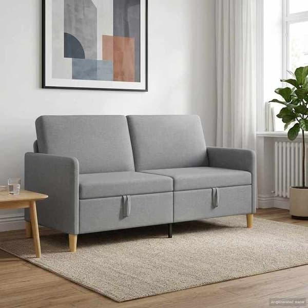 Maison Exclusive - Sohva säilytystilalla Harmaa vaalea 172 x 78 x 87 cm Polyesteri