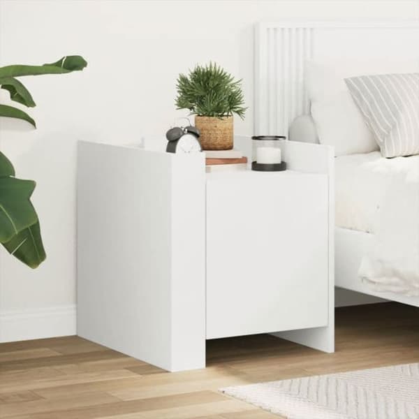 Maison Exclusive - Sängbord vit 45x50x50 cm ingenjörsträ