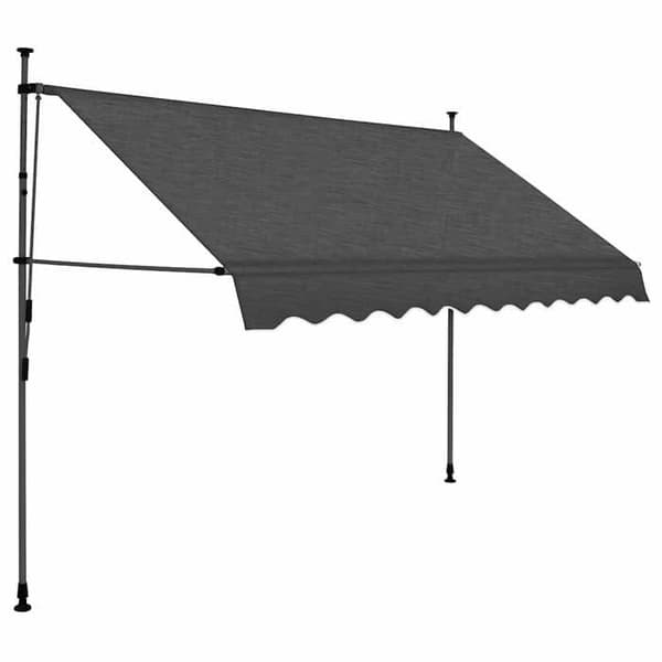 Utdragbart markis - 300 cm - Antracit - Manuell vev - Solcell LED antracit