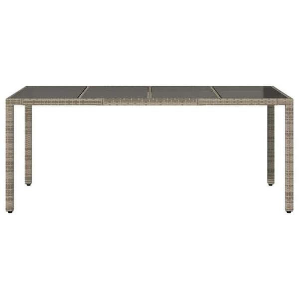 Maison Exclusive - Trädgårdsbord med grått glas ovan 190x90x75cm Flätad resin Grå