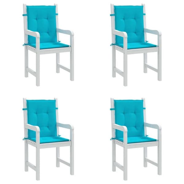 Maison Exclusive - Stolar med låg ryggstöd, 4-pack, turkos tyg