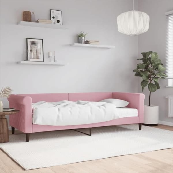 Maison Exclusive - Dagbädd med rosa madrass 80x200 cm sammet