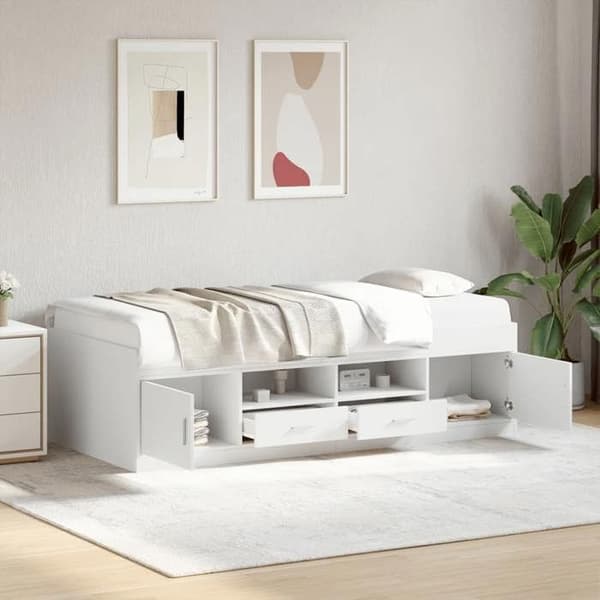 Senge & senge rammer - MAISON EXCLUSIVE - Dag seng - Hvid - 90 x 200 cm - Med skuffer Vit