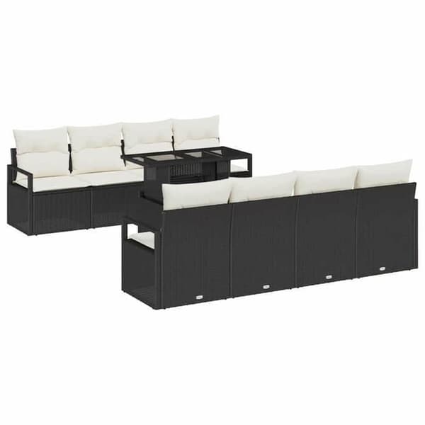 Trädgårdsmöbelset - EXKLUSIV HEM - 9 delar - Modulerbar - Poly Rattan & stålram - UV-beständig
