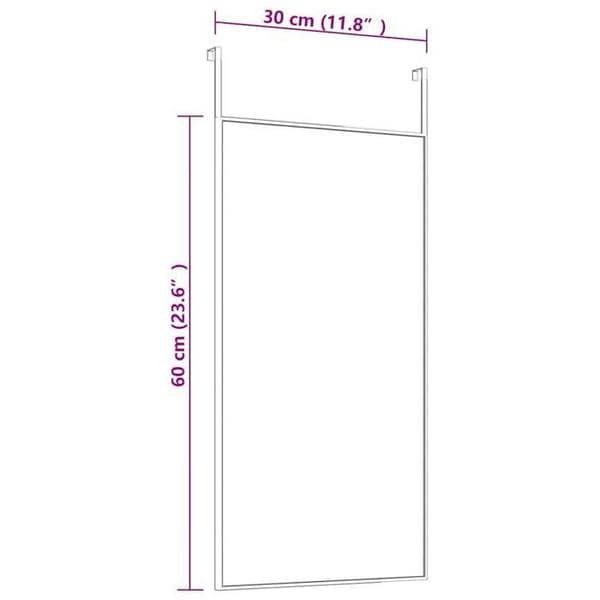 Maison Exclusive - Dørspejl Sort 30x60 cm Glas og aluminium Svart