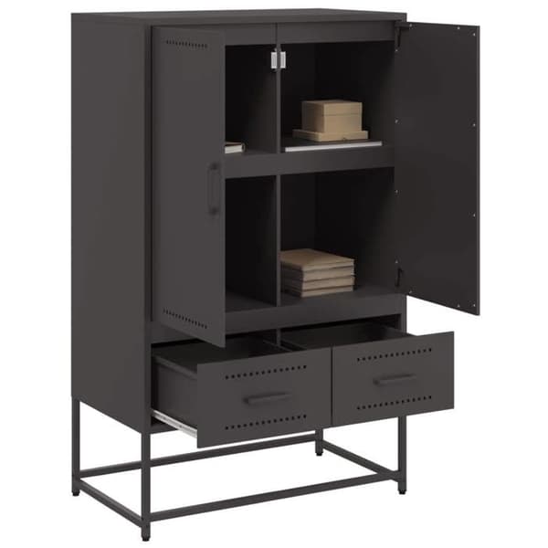 Maison Exclusive - Svart hög buffé 68x39x111,5 cm stål