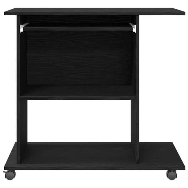 Maison Exclusive - Computerbord i sort egetræ 80x50x75 cm ingeniørtræ svart ek