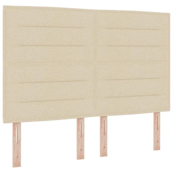 Maison Exclusive - Boxspring säng med madrass Crème 140 x 190 cm Tyg