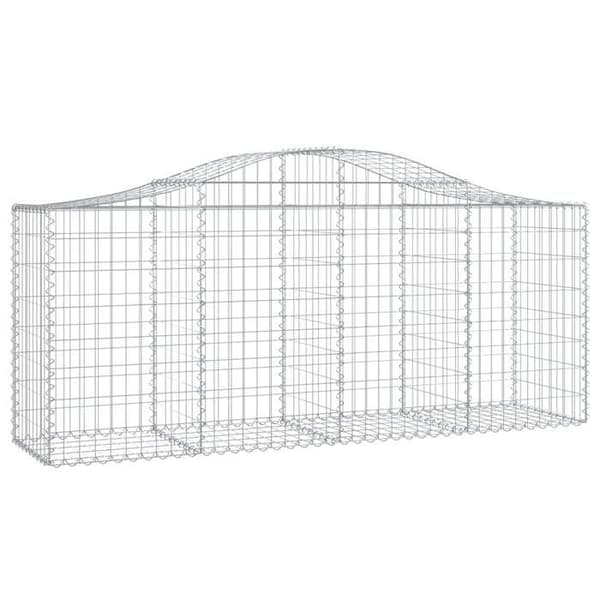 Gabionkorgar - välvda - galvaniserade - tråd 3,5 mm - 200×50×80/100 cm (30-pack) silver-