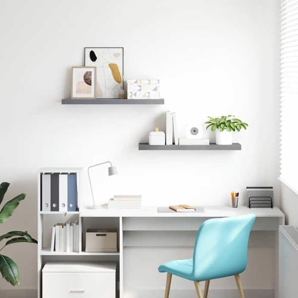 Maison Exclusive - Kelluvat seinähyllyt 2 kpl harmaa 80x23,5x3,8 cm MDF