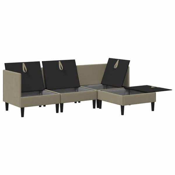 Maison Exclusive - Sæt af møbler til stuen 4 pc Kaki Stof