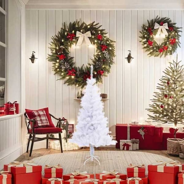 Maison Exclusive - Kunstigt juletræ med stativ 120 cm 230 grene Vit