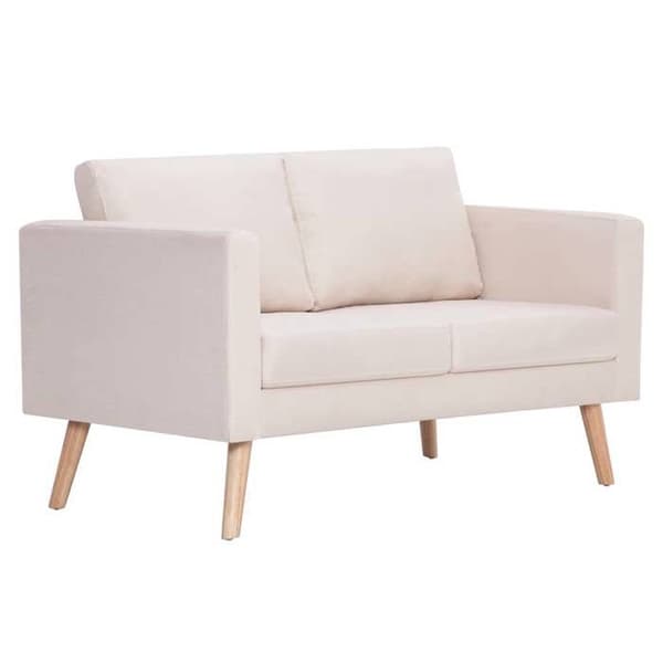 Maison Exclusive - 2-delars soffa i krämfärgad tyg Grädde