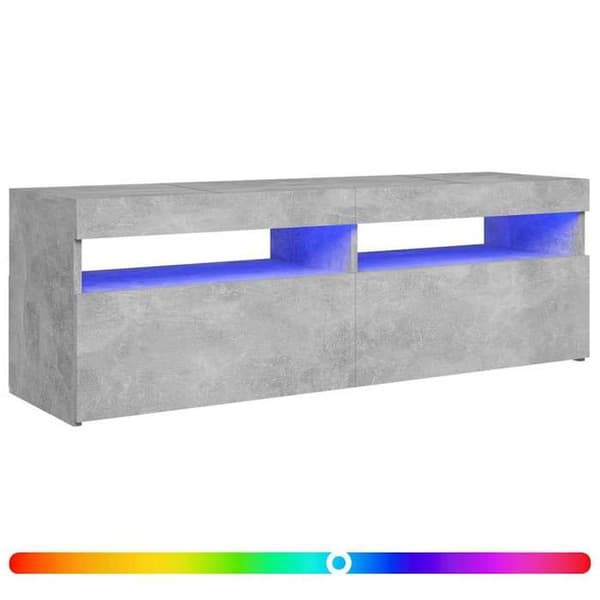 Maison Exclusive - TV-møbel med LED-lys grå beton 120x35x40 cm