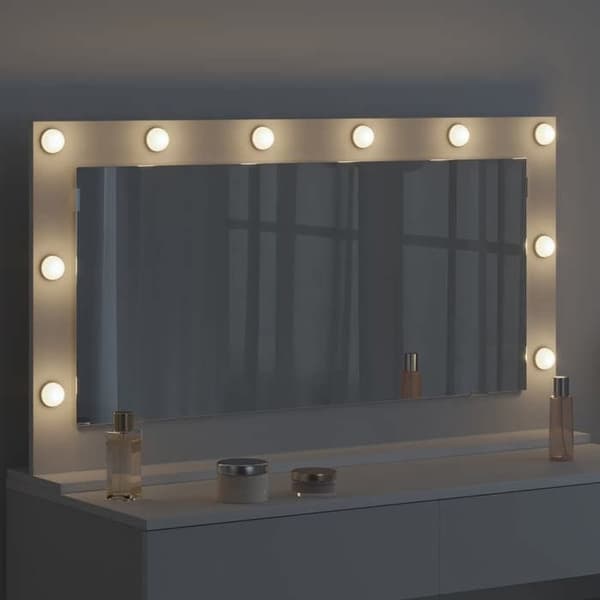"Vægspejl - EKSKLUSIV HUS - 100 x 55 cm - Hvid - Indbygget LED - USB 5V strømforsyning" Vit