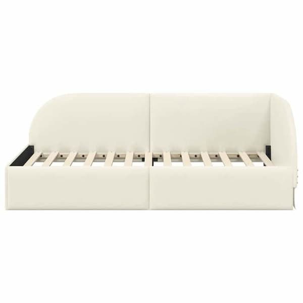 Vinkelsängram - EXKLUSIV HEM - Sammet - L-formad design - 100 x 200 cm - Soffa↔säng Grädde