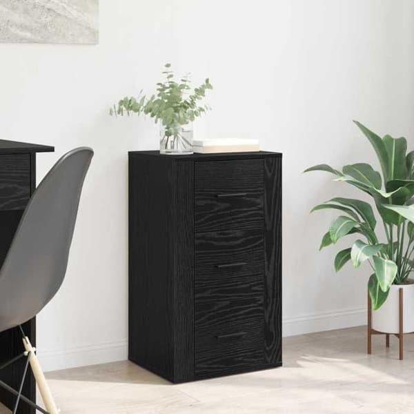Maison Exclusive - Buffé Ek svart 40 x 33 x 70 cm Ingenjörsträ