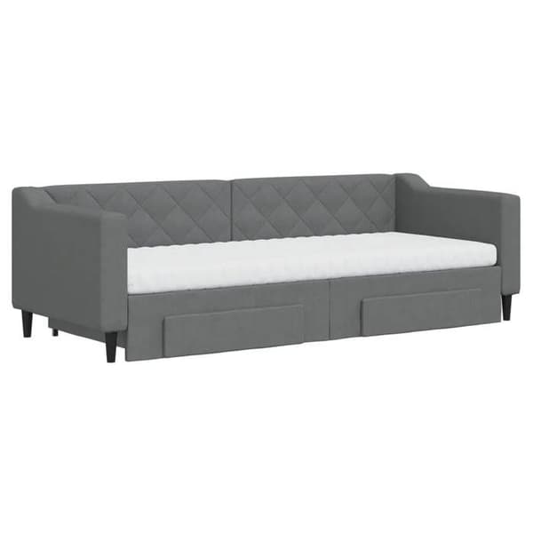 Maison Exclusive - Sovesofa med udtræk og skuffer i mørkegrå 80x200 cm stof
