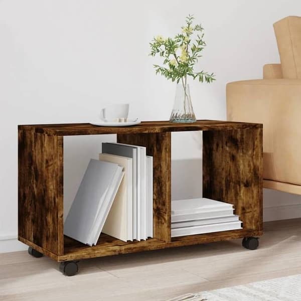 Maison Exclusive - Rulleskab i røget eg 72x33x42,5 cm i ingeniørtræ