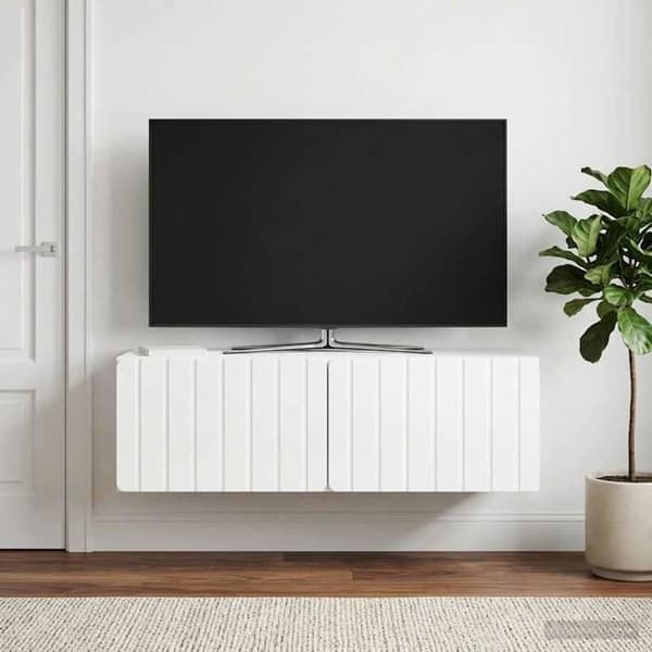 Maison Exclusive - Väggmonterad TV-möbel 98 x 41 x 30 cm Blank vit