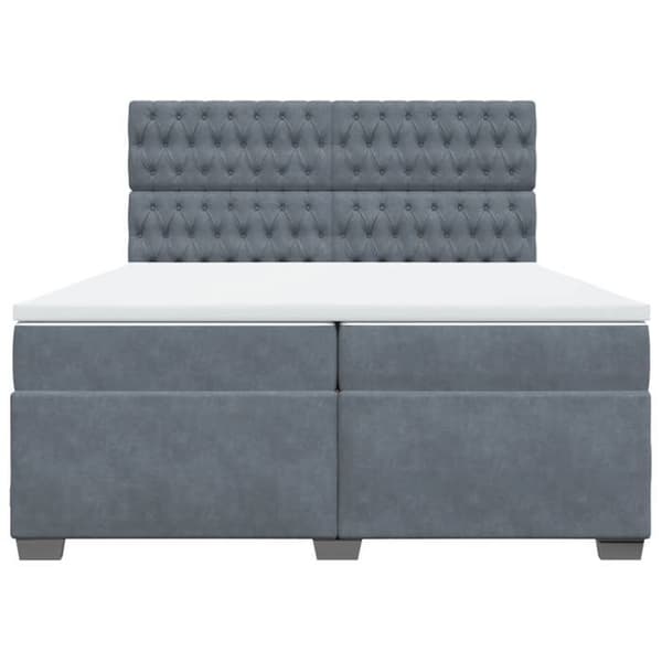 Maison Exclusive - Sänkylaatikko ja harmaa samettimatrassi 200x200cm