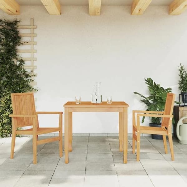 Maison Exclusive - Stapelbare havestole sæt af 2 56,5x57,5x91 cm teaktræ