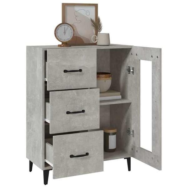 Maison Exclusive - Buffet grå beton 69,5x34x90 cm ingeniørtræ