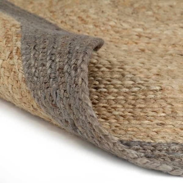 Maison Exclusive - Håndlavet jute tæppe med grå kant 90 cm