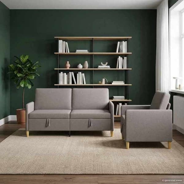 Maison Exclusive - Soffa med förvaring 2 st Taupe Polyester