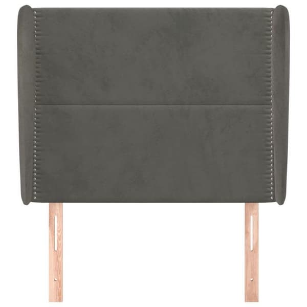 Maison Exclusive - Päätylevy korvilla Tummanharmaa 93x23x118/128 cm Sametti
