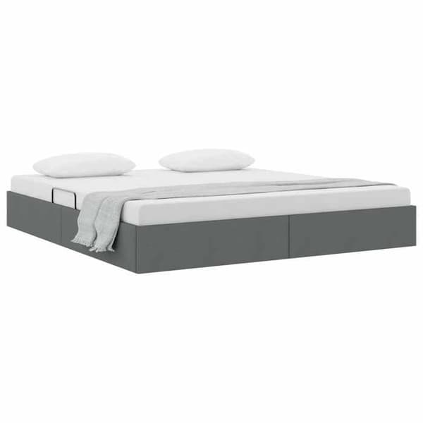 Maison Exclusive - Sängram ottoman Mörkgrå 160 x 200 cm tyg