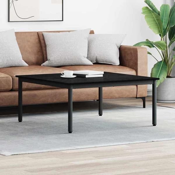 Maison Exclusive - Sofabord Eg sort 100 x 100 x 45 cm Ingeniørtræ