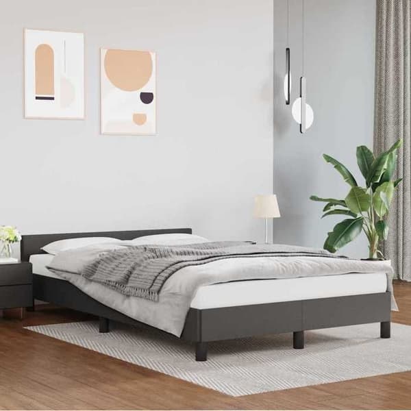 Maison Exclusive - Sengestel med hovedgærde uden madras grå 120x200 cm grå