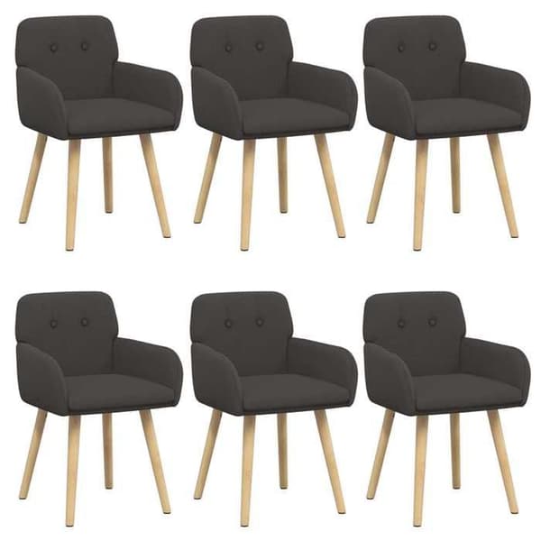 Maison Exclusive - Matstolar 6 st Bouclé Mörkgrå Mörkgrå