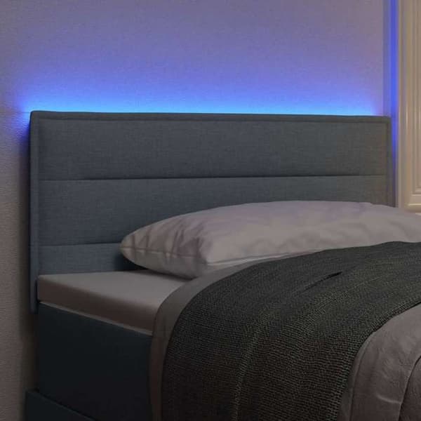 Maison Exclusive - LED-hovedgærde med LED-strips Lys grå 80 cm stof