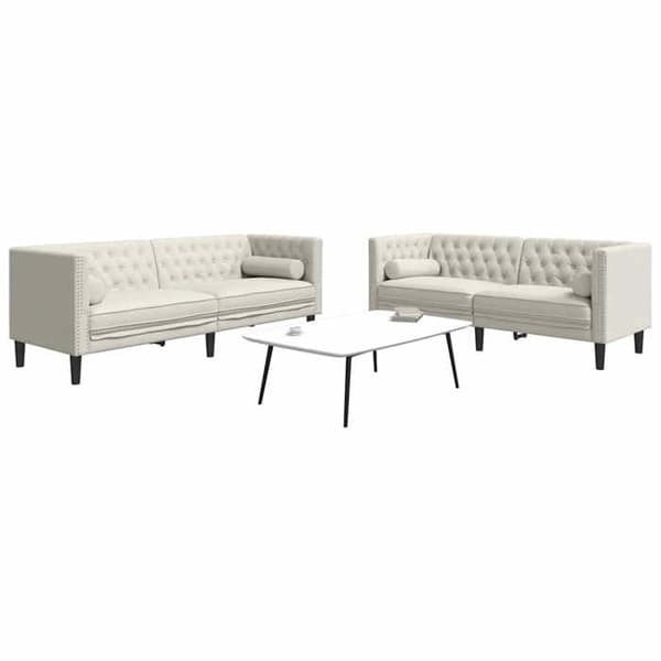 Maison Exclusive - Chesterfield-soffgrupp med 2 st kuddar i sammet Ej specificerat