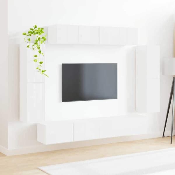 Maison Exclusive - TV-möbel 8 delar Vit blank