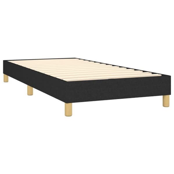 Maison Exclusive - Seng med lamelseng, madras og LED Sort 90x190cm Stof