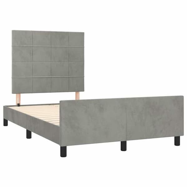 Maison Exclusive - Sängram utan madrass ljusgrå 120x200 cm sammet