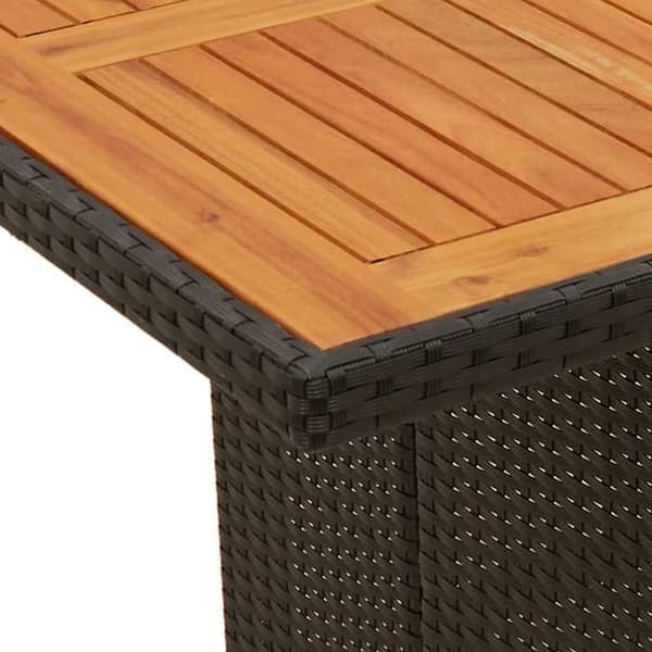 Maison Exclusive - Trädgårdsbistro-set 11 delar med svarta kuddar i polyrotting