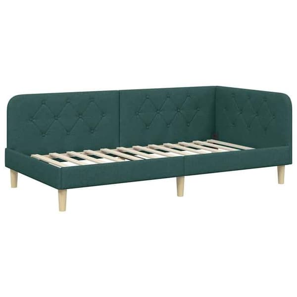 Maison Exclusive - Mørkegrøn hjørneseng 90 x 190 cm stof