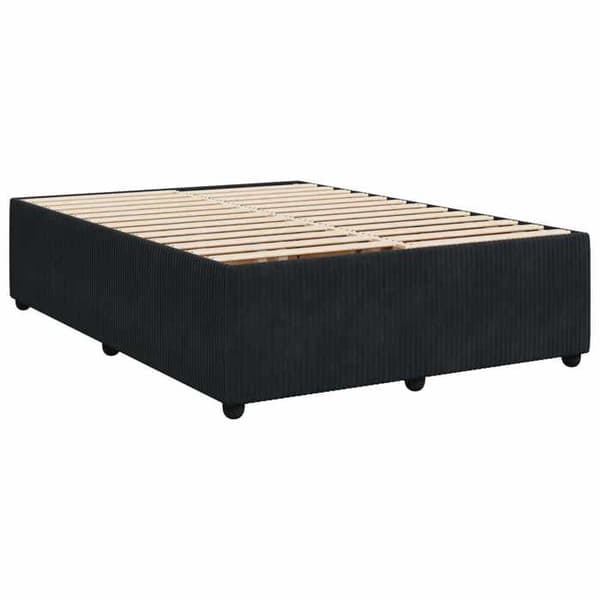 Maison Exclusive - Boxspring seng med madras Sort 140 x 190 cm Velour Svart