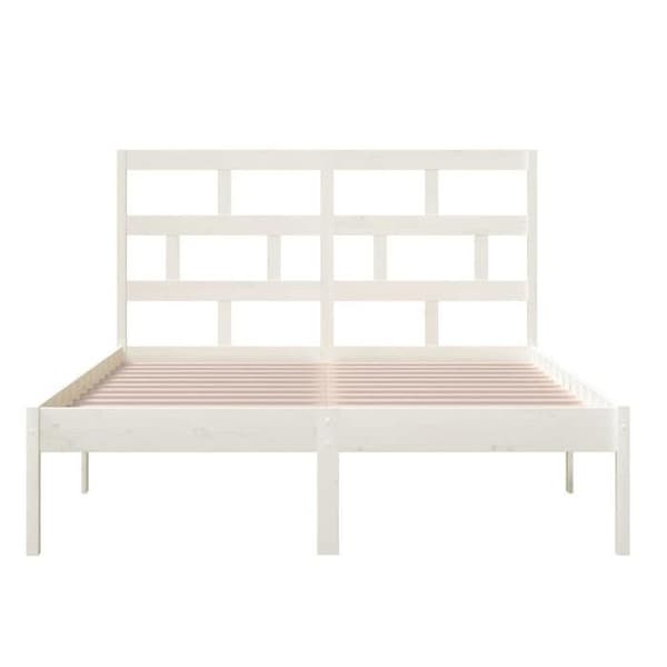 Maison Exclusive - Sängram utan madrass vit massiv trä 140x200 cm Vit
