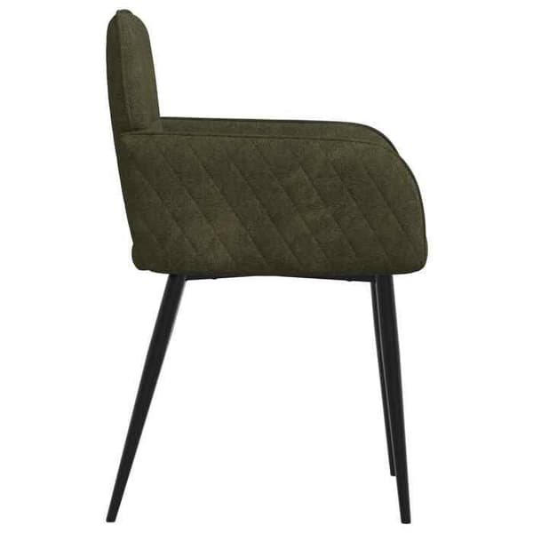 Maison Exclusive - Matstolar 2 st Syntetisk mocka Grön armé