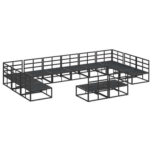 Maison Exclusive - 12-delars trädgårdsoff-set Svart Aluminium