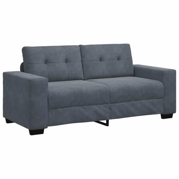 Sofa - EKSKLUSIV HUS - Sofa - Mørkegrå - Velour - 2 pladser (180x77x82 cm) mörkgrå