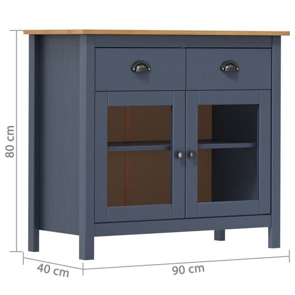 Maison Exclusive - Buffet Hill Grå 90x40x80 cm Solid fyrretræ Grå